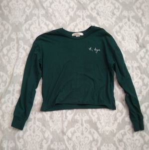 "K Bye" Green Crop Top (L)
